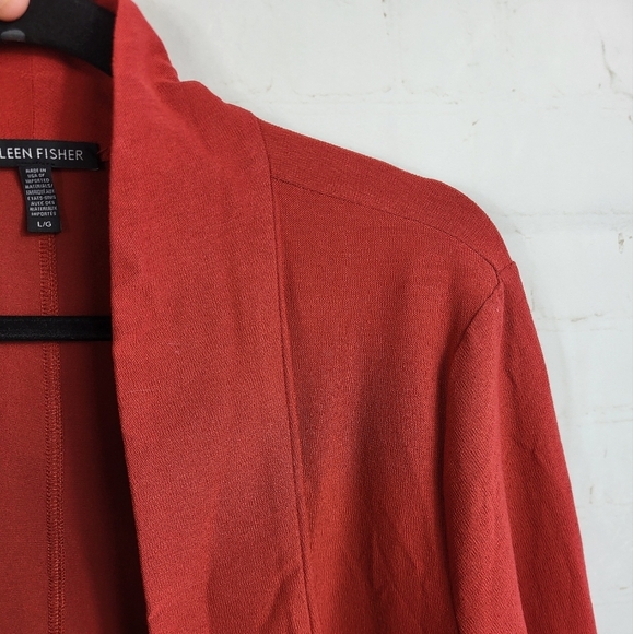 Eileen Fisher Washable Stretch Crepe Serrano Kimono Jacket Red Large - Picture 4 of 9